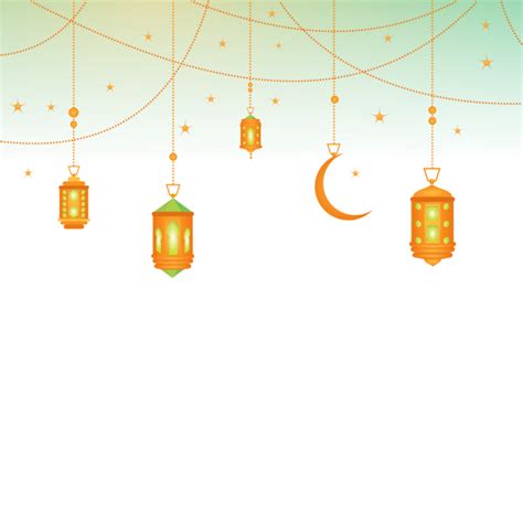 Ramadan Kareem Poster Calligraphy With Hanging Lanterns Download Png