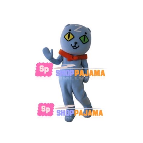 That's right, we're talking about persian cats! Blue Persian Cat Wearing Collar Mascot Costume
