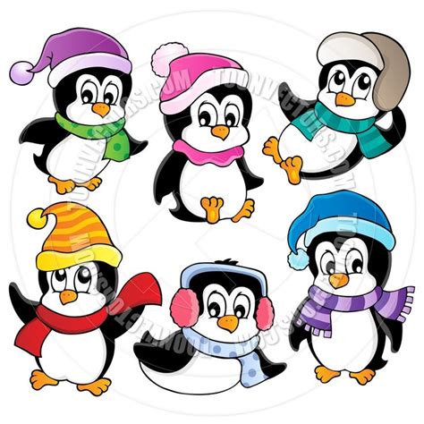 Cartoon Cute Penguins Cute Penguins Christmas Cartoons Clip Art