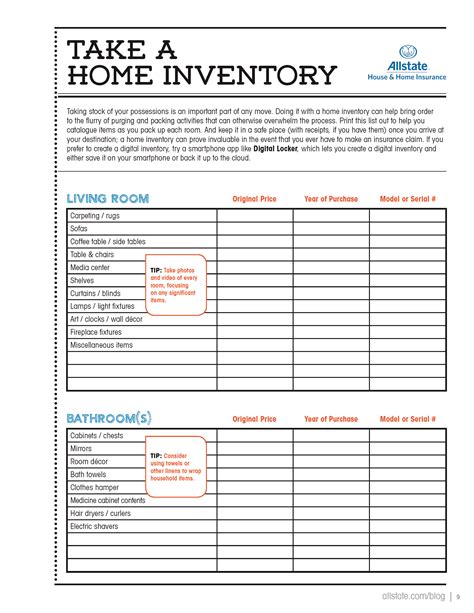 Free Printable Household Inventory List