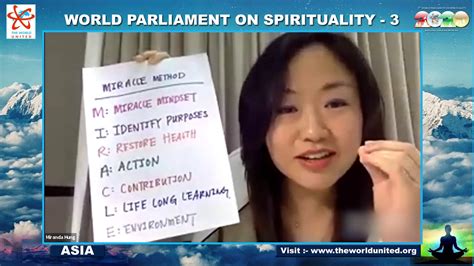 Miranda Hung 3rd World Parliament On Spirituality Asia The World United Youtube