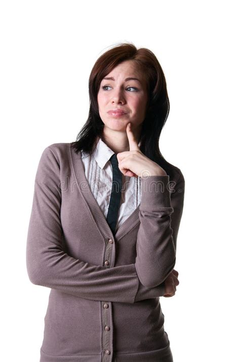 Woman In Doubt Stock Photo Image Of Hand Brown Contemplation 30551138