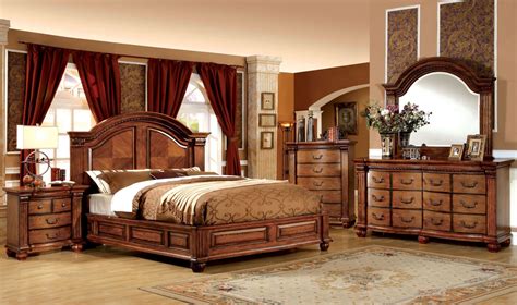 Bellagrand Antique Tobacco Oak Bedroom Set From Furniture Of America
