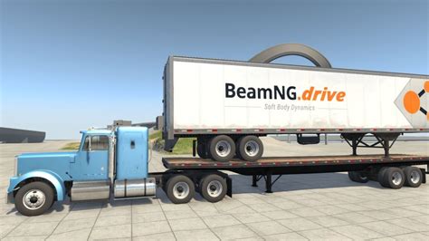 Beamng Drive Overloaded Flatbed Trailer Youtube