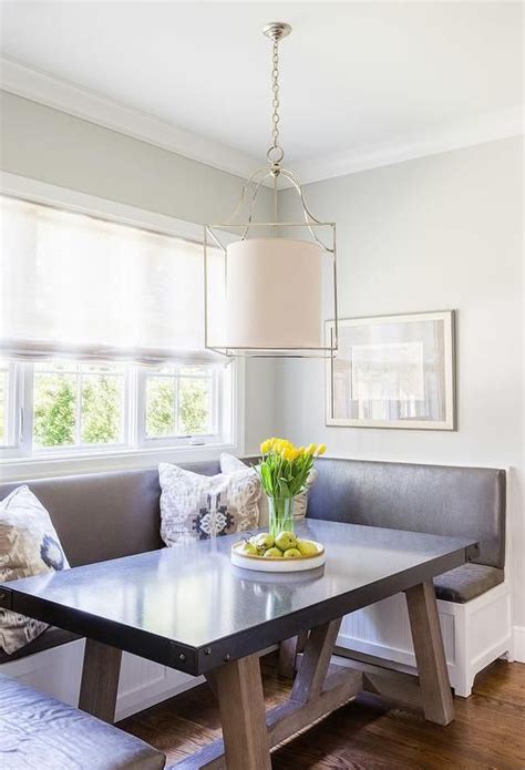 Ikea hack | how to build a bench from kitchen cabinets. Breakfast nook boasts a built-in U shaped banquette with ...