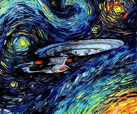 Pin By Kathy Seidlitz On Van Gogh Star Trek Painting Star Trek Art