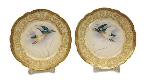 Pair Limoges Avenir Tiffany Porcelain Cabinet Plates Oct 20 2019