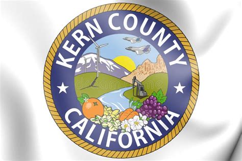 Seal Of Kern County California State Usa 3d Illustration Stock