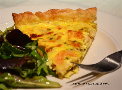 Tarte poireaux st Jacques et crevettes à lail sauté