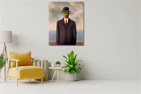 René Magritte The Son Of Man 1964 Rene Magritte Canvas Wall Etsy