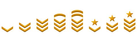 Chevron Stripes Badge Gold Symbol Military Insignia Soldier Sergeant