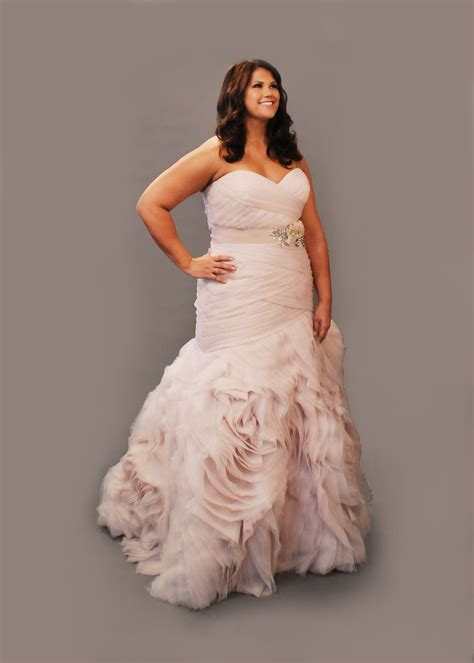 curvy bride plus size wedding dress plus size fashion curvy wedding gown… pink wedding gowns