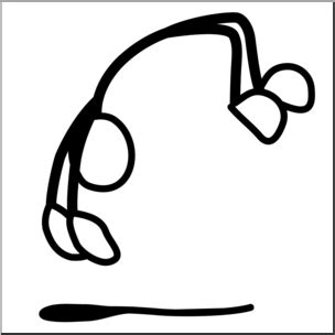 Share the best gifs now >>> Clip Art: Stick Guy Gymnastics Back Flip B&W I abcteach ...
