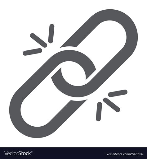 Link Glyph Icon Hyperlink And Attach Chain Sign Vector Image
