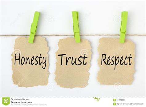 Honesty Trust Respect Concept Stock Image Image Of Improve