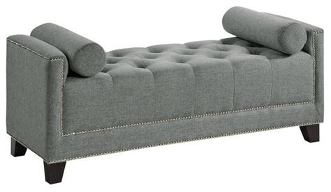 Shop our bedroom collection today! Baxton Studio Hirst Gray Bedroom Bench - Transitional ...