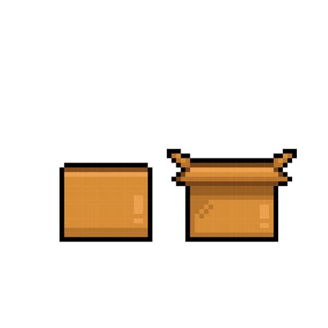 Close And Open Cardboard Box In Pixel Art Style 21660106 Vector Art At