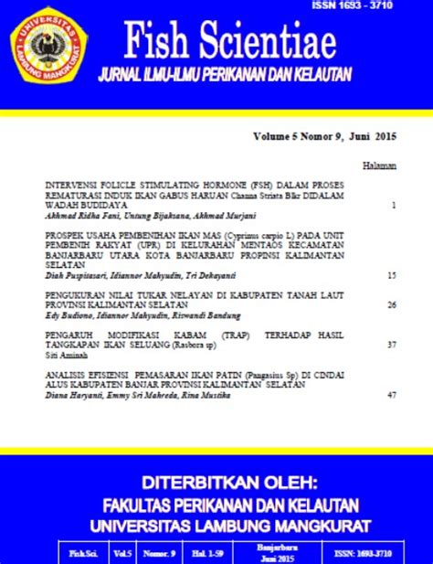 Maybe you would like to learn more about one of these? ANALISIS EFISIENSI PEMASARAN IKAN PATIN (Pangasius Sp) DI ...