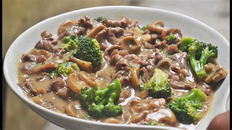 Creamy Mushroom Beef Broccoli Easy Recipe Beef Sukiyaki Cut Very Thin