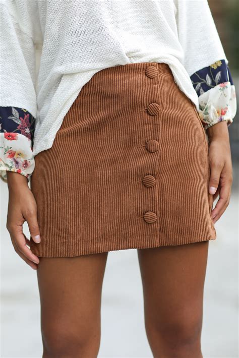 Adorable Brown Corduroy Skirt Trendy Corduroy Skirt Skirt 4200
