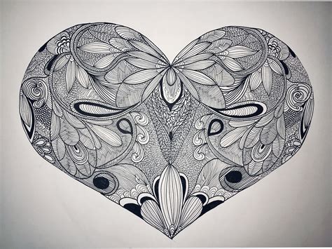 Heart Zentangle Geometric Tattoo Art Zentangle