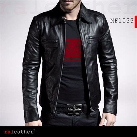 Pin Di Jaket Kulit Pria Leather Jacket