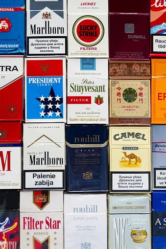 Camel cigarettes were introduced by r.j. Packs Of Cigarettes Photographed With Top View Flat Lay ...