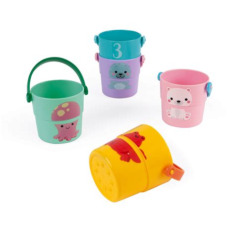 5 Activities Buckets Bath Toys Janod J04724