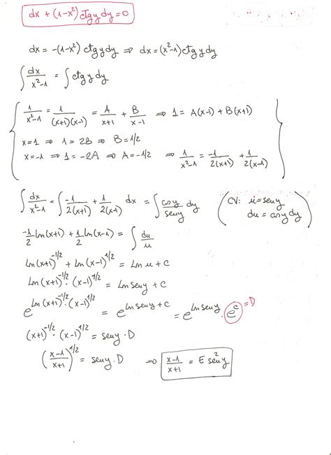 Solución Del Ejercicio 21 Ecuaciones Diferenciales De Variables Separadas
