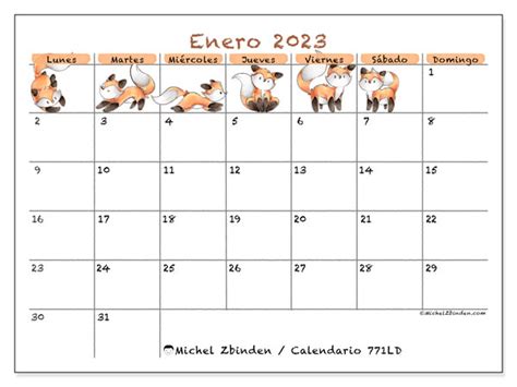 Calendario Enero De 2023 Para Imprimir “46ld” Michel Zbinden Sv