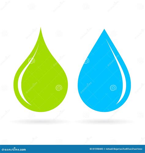 Green And Blue Water Drop Vector Icon Stock Vector Illustration Of