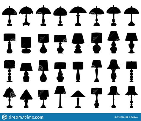 Silhouettes Of Lamps And Lighting Stock Vector Illustration Of