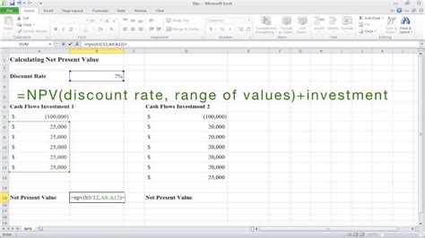 How To Calculate Net Present Value Npv In Excel YouTube