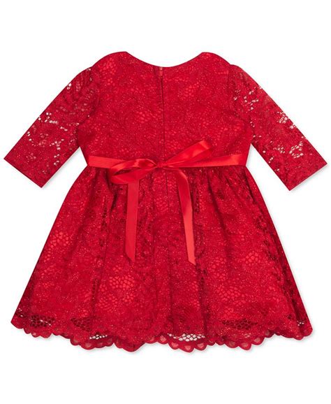 Rare Editions Baby Girls Red Lace Dress Macys