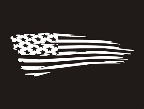 American Flag Vinyl Decal Tattered Flag Decal Ragged American Flag