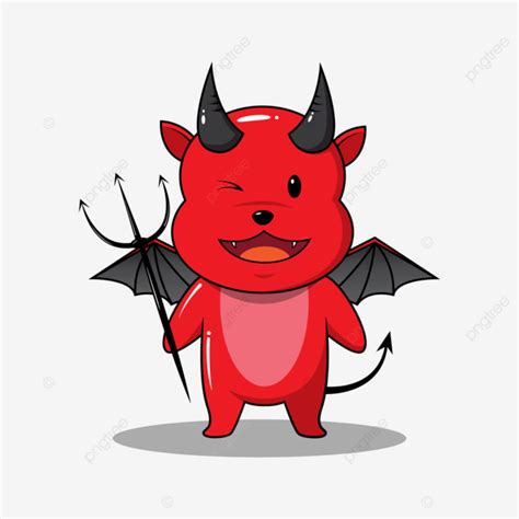 Gambar Maskot Kartun Setan Merah Yang Lucu Setan Maskot Setan Png
