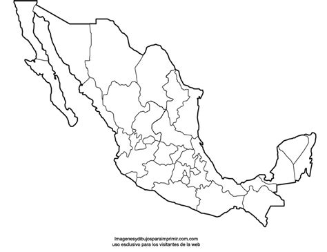Mapas de México para imprimir Colorear dibujos letras Actividades infantiles