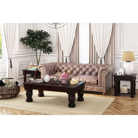 5 out of 5 stars. Vallecito Rustic Solid Wood 3 Piece Coffee Table Set