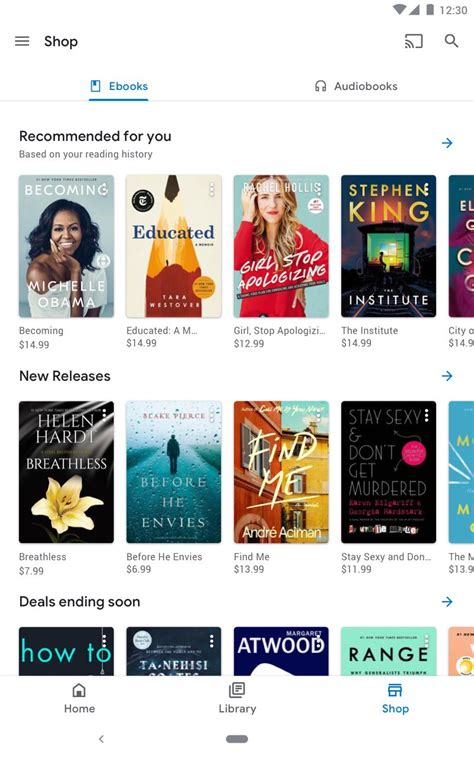 While the google play store can become cluttered, especially since its shared with movies, televisions, apps, music and more, google play books focuses on the literature and acts more as a bookstore than an online digital media store. Google Play Books - APK Apps Download