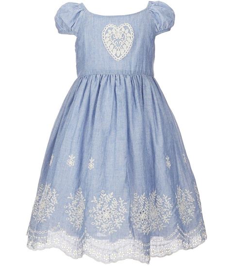 Laura Ashley London Little Girls 2t 6x Embroidered Heart Dress With