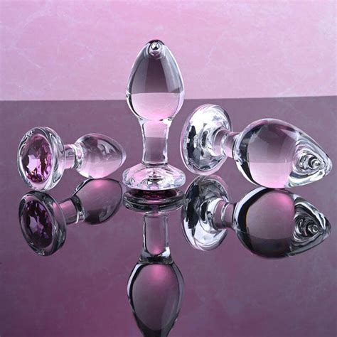 Adam And Eve Pink Gem Glass Plug Set Ae Wf 1164 2 Ebay