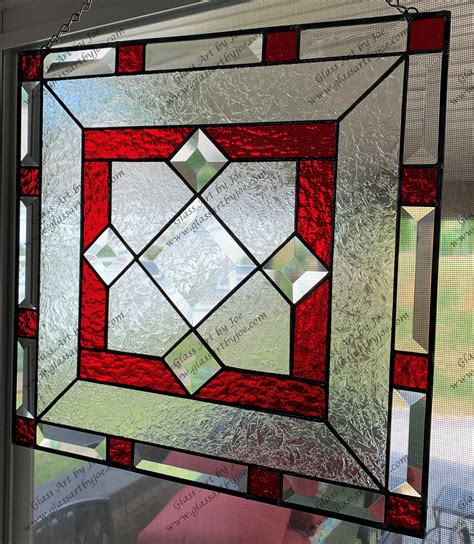 Stained Glass Panel Bevel Glass Red Glass Textured Glass