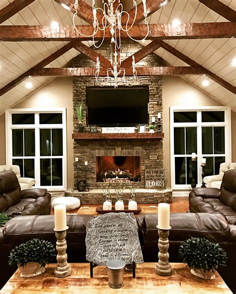 Pin By Kelli Guy On Farmhouse Great Room Rustic Living Room Design