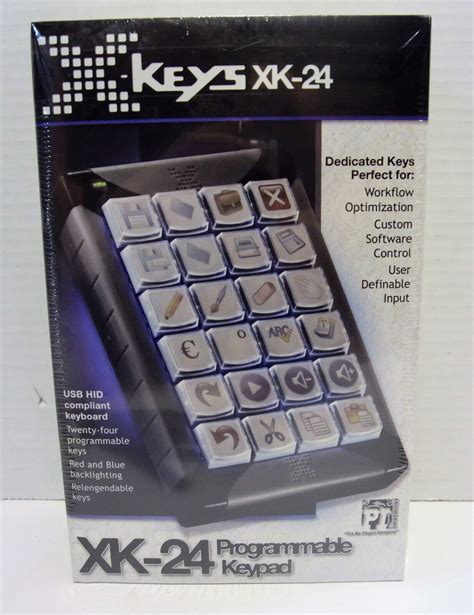 X Keys Xk 24 Usb Keypad Red And Blue Backlighting Xk 24 Usb R Brand
