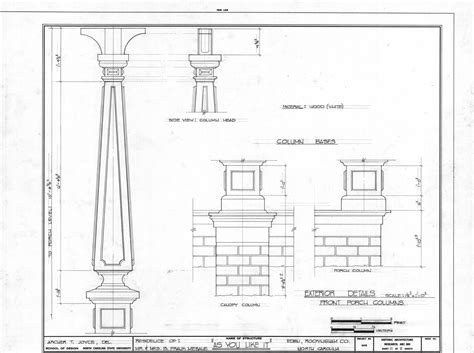 Column details, Morehead-Mebane House, Eden, North Carolina Portable