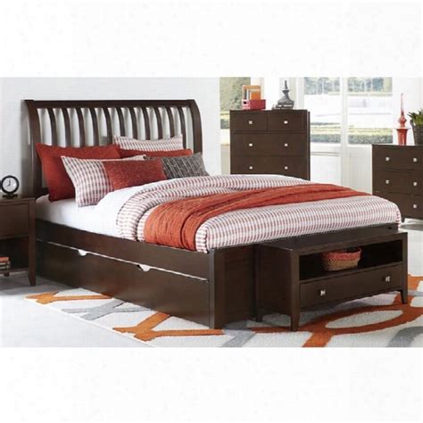 Ne Kids Pulse Queen Sleigh Bed With Trundle In Chocolate Online