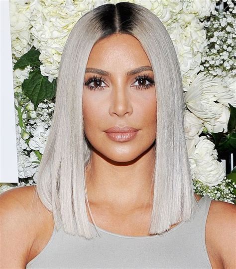 15 times we bowed down and worshipped kim kw s hair platinum blonde hair one length hair one
