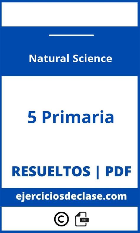 Ejercicios Natural Science 5 Primaria Pdf