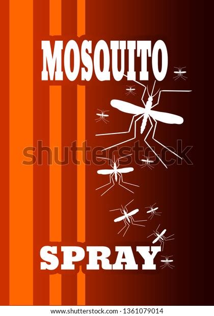 Illustration Antimosquito Spray Label Mosquito Spray Stock Vector