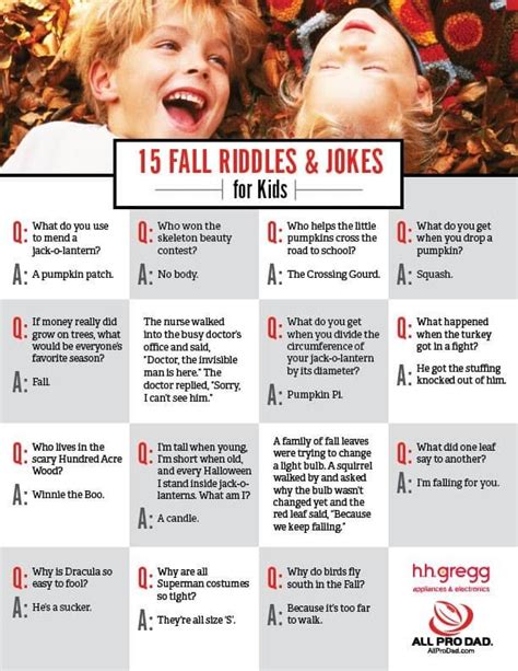 15 Fall Riddles And Jokes For Kids All Pro Dad Jokes For Kids